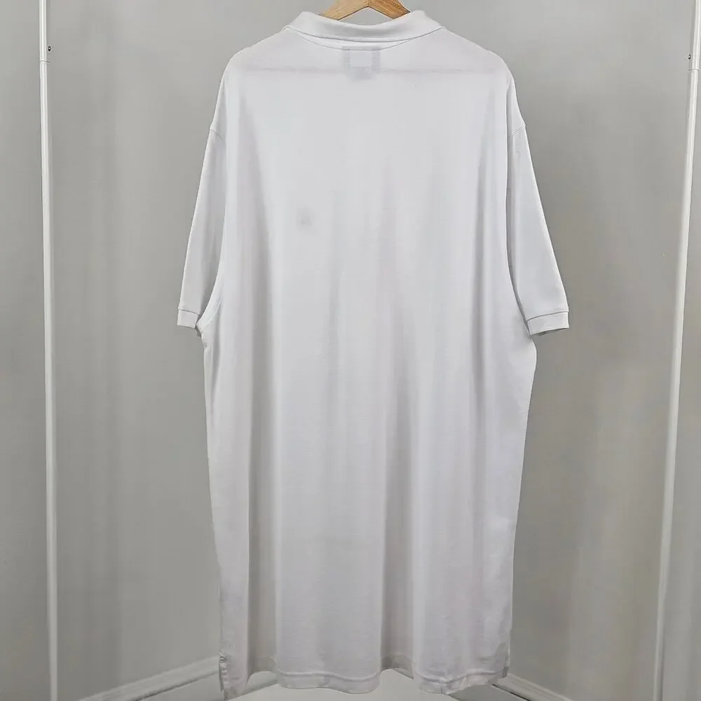 Psycho Bunny Big and Tall‎ Classic White Polo | Men's 4XLT | MULTIPLE STAINS